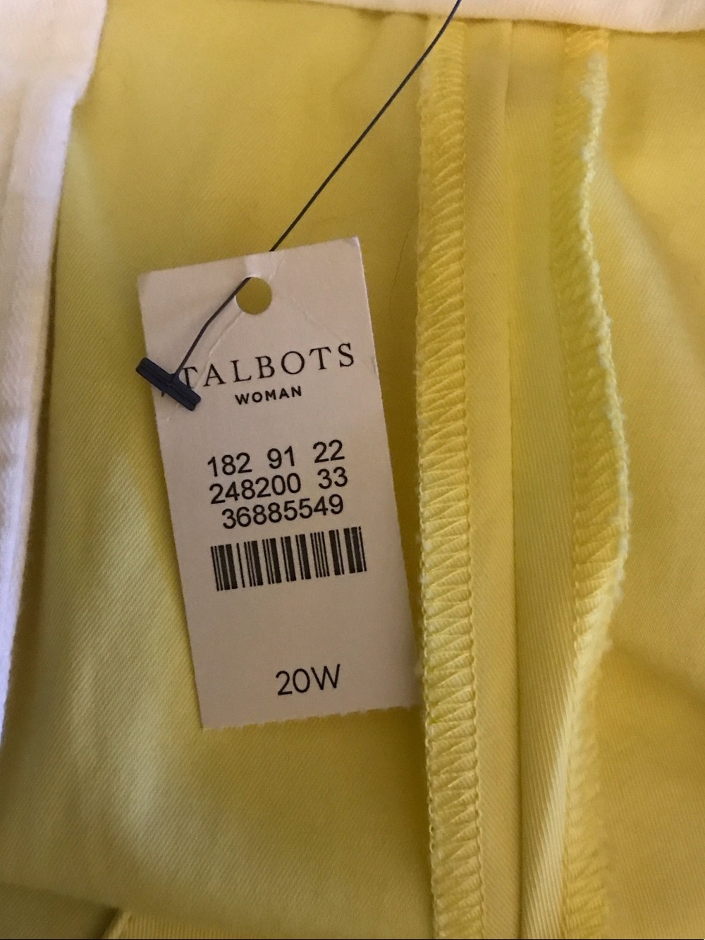 New Talbots Bright Yellow Tailored Cotton-Blend Shorts - Picture 4 of 4